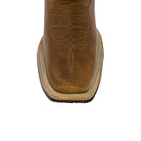 Mens Honey Brown Western Wear Leather Cowboy Boots - Square Toe