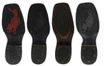 Mens Black Western Leather Cowboy Boots - Square Toe
