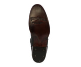 Mens Black Cowboy Boots Anaconda Print Leather - Round Toe
