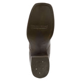 Mens Brown Leather Chelsea Ankle Boots Western Dress - Square Toe