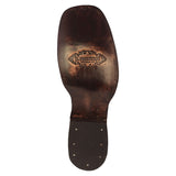Mens Cognac Chelsea Nubuck Leather Boots - Square Toe