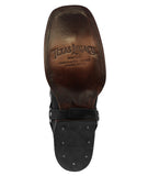 Womens Dallas Black Western Boots Leather Removable Straps - Square Toe