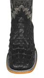Mens #110N Black Cowboy Boots Crocodile Back Print - Square Toe