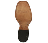 Mens #140N Off White Cowboy Boots Crocodile Hornback Print - Square Toe