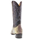 Men's Natural Genuine Ostrich Foot Exotic Skin Cowboy Boots - J Toe