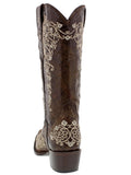 Womens Stella Brown Leather Cowboy Boots - Snip Toe