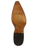 Mens Cognac Ostrich Quill Print Leather Cowboy Boots - 3X Toe