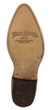 Mens Red Cowboy Boots Ostrich Quill Print Leather - J Toe