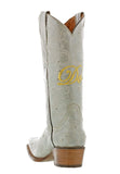Womens "I Do' Off White Wedding Boots Leather - Snip Toe
