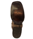 Womens Dallas Light Brown Western Boots Leather Removable Straps - Square Toe