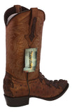 Mens Brown Crocodile & Ostrich Print Leather Cowboy Boots J Toe