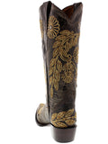 Womens Roma Brown Leather Cowboy Boots - Snip Toe