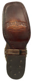 Womens Annie Brown Western Boots Leather Boot Straps - Square Toe
