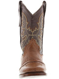 Kids Grizzly Honey Brown Western Cowboy Boots Leather - Square Toe