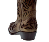 Womens Mystic Brown Leather Cowboy Boots - Square Toe