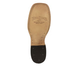 Mens Black Cowboy Boots Stingray Diamond Stone Print - Square Toe