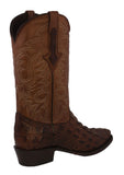 Mens #110 Brown Alligator Back Print Leather Cowboy Boots - J Toe