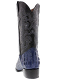 Mens Blue Alligator Tail Print Leather Cowboy Boots - J Toe