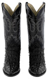Mens #150 Black Crocodile & Ostrich Print Leather Cowboy Boots - J Toe