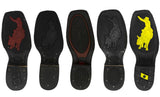 Mens Black Western Leather Cowboy Boots - Square Toe