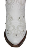 Womens "I Do' White Wedding Boots Leather - Snip Toe