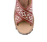 Mens 005 Chedron Leather  Mexican Huaraches Piteado Open Toe