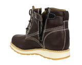 Mens Brown Work Boots Genuine Leather Lace Up Safety Oil Resistant Shoes
