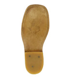 Kids Toddler Sand Ostrich Quill Print Cowboy Boots - Square Toe