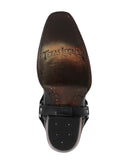 Womens Dixie Black Western Ankle Boots Leather Boot Straps - Snip Toe