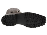 Mens Brown Motorcycle Boots Crocodile Belly Print - Square Toe