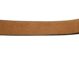 Black Western Cowboy Belt Ostrich Quill Print Leather - Silver Buckle