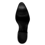 Mens Black Ostrich Quill Print Leather Cowboy Boots J Toe