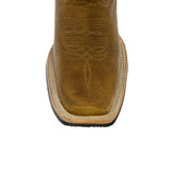 Mens Honey Brown Western Wear Leather Cowboy Boots - Square Toe
