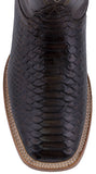 Mens #180N Brown Cowboy Boots Python Snake Print - Square Toe