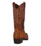 Mens #150 Cognac Crocodile & Ostrich Print Leather Cowboy Boots - J Toe