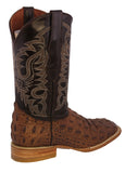 Mens #110N Brown Alligator Back Print Leather Cowboy Boots - Square Toe