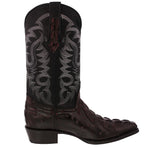 Mens #150 Black Cherry Crocodile & Ostrich Print Leather Cowboy Boots - J Toe