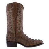 Mens Brown Alligator Tail Print Leather Cowboy Boots J Toe