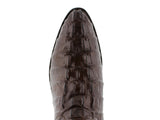 Mens #130 Brown Alligator Tail Print Leather Cowboy Boots - Round Toe