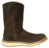Mens 700W Brown Work Boots Leather Pull On - Soft Toe