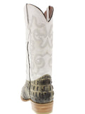 Men's Natural Crocodile Tail Design Leather Cowboy Boots J Toe