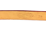 Red Western Belt Crocodile Tail Print Leather - Silver Buckle