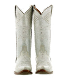 Womens Marfil Off White Wedding Cowboy Boots Rhinestones - Snip Toe