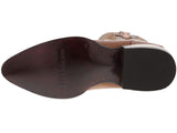 Mens Cognac Ostrich Skin Overlay Cowboy Boots - J Toe