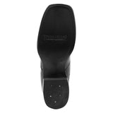 Mens Black Leather Chelsea Ankle Boots Western Dress - Square Toe