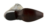 Womens Malaga Brown & Beige Leather Cowboy Boots Embroidered - Snip Toe