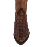 Mens #110 Brown Alligator Back Print Leather Cowboy Boots - J Toe