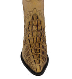 Mens #150 Sand Crocodile & Ostrich Print Leather Cowboy Boots - J Toe