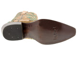 Womens Malaga Sand Leather Cowboy Boots Embroidered - Snip Toe