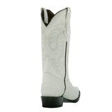 Mens Off White Ostrich Quill Print Cowboy Boots - J Toe